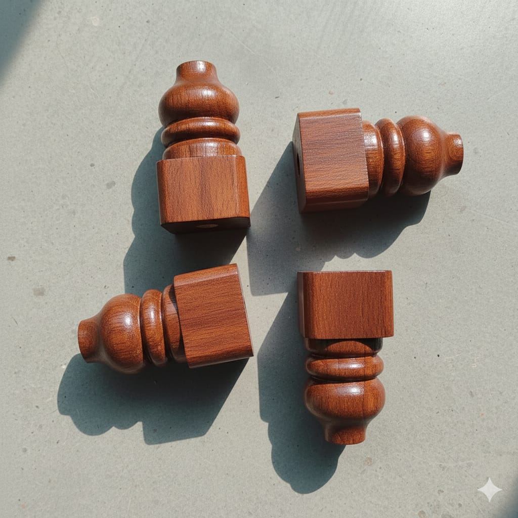 WhatsApp Image 2025-12-16 at 21.55.31_e04087b7 Chowki Teak Legs Set Of 4pcs - 2inch/2inch/4inch - Image 1