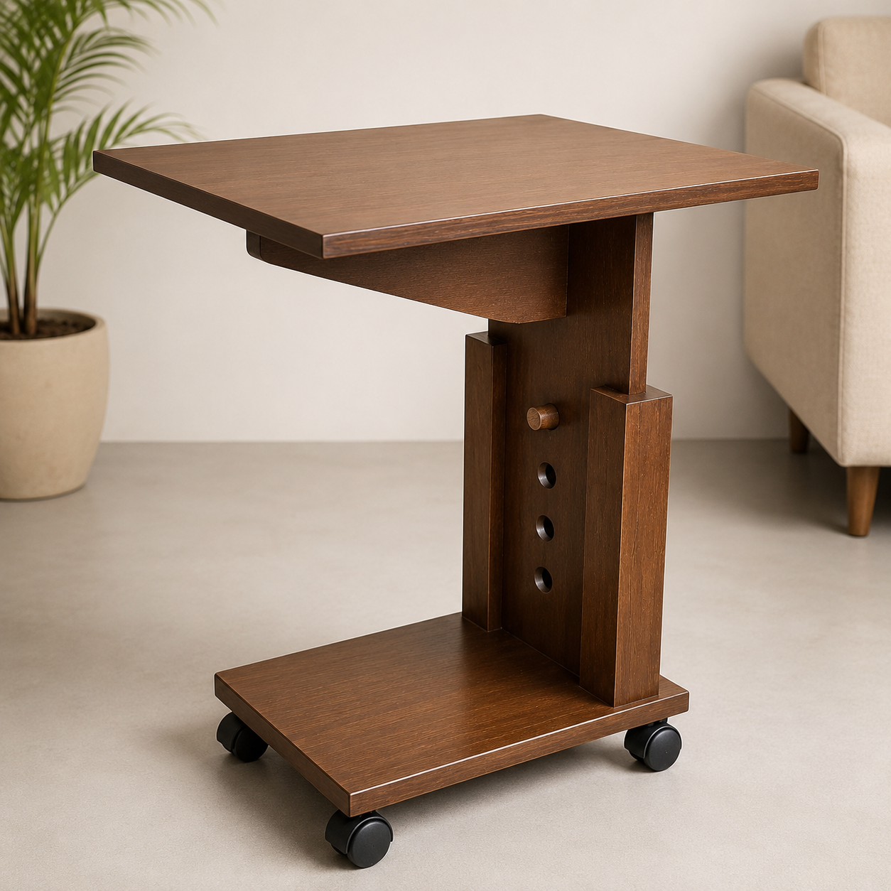 ChatGPT Image Jun 1, 2026, 11_20_05 AM JEEVRIKSHA Height Adjustable Laptop Table with Wheels | Portable Wooden Study & Work Desk - Image 1