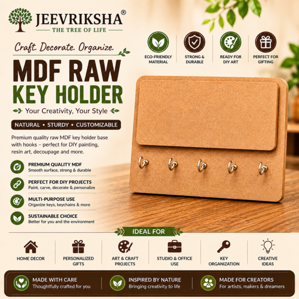 12 x 8 MDF Raw Key Holder